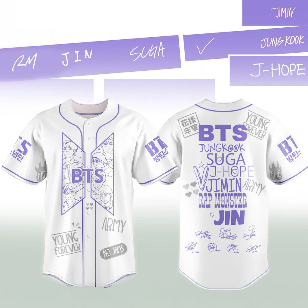 BTS Comeback World Tour Baseball Jersey Signature BTS Arirang Tour Merch 2026 Gift For Army