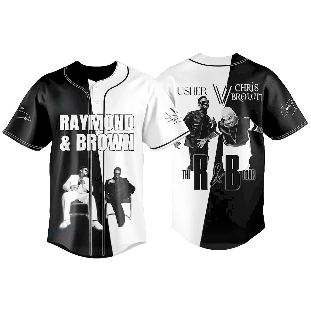 Chris Brown Raymond 2026 The R&B Tour Baseball Jersey R&B Tour Merch Gift For Music Fans