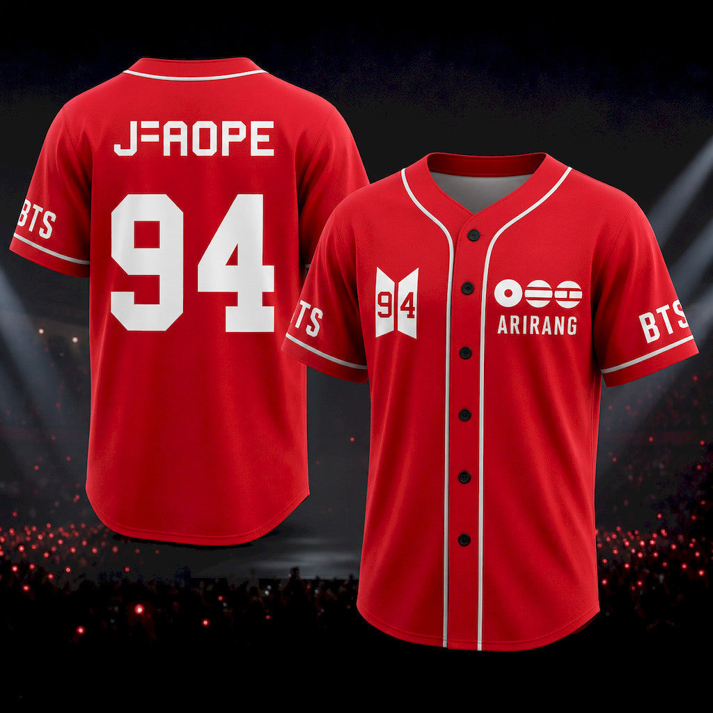 BTS Arirang World Tour Baseball Jersey #94 JHope Jersey BTS Tour Merch 2026 Gift For Army