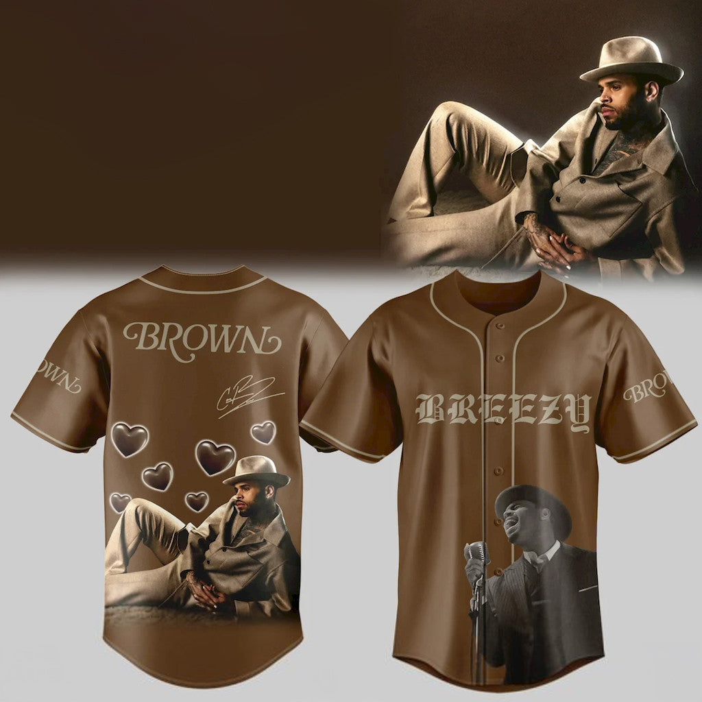 Chris Brown Brown Album Baseball Jersey Chris Brown Merch 2026 Presents For Music Lovers