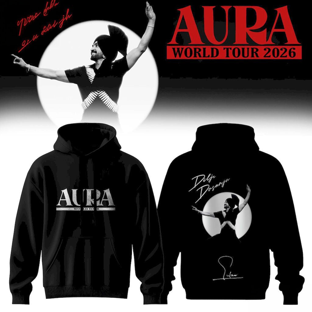 Diljit Dosanjh AURA World Tour 2026 Hoodie Diljit Dosanjh Tour Merch Gift For Music Fans