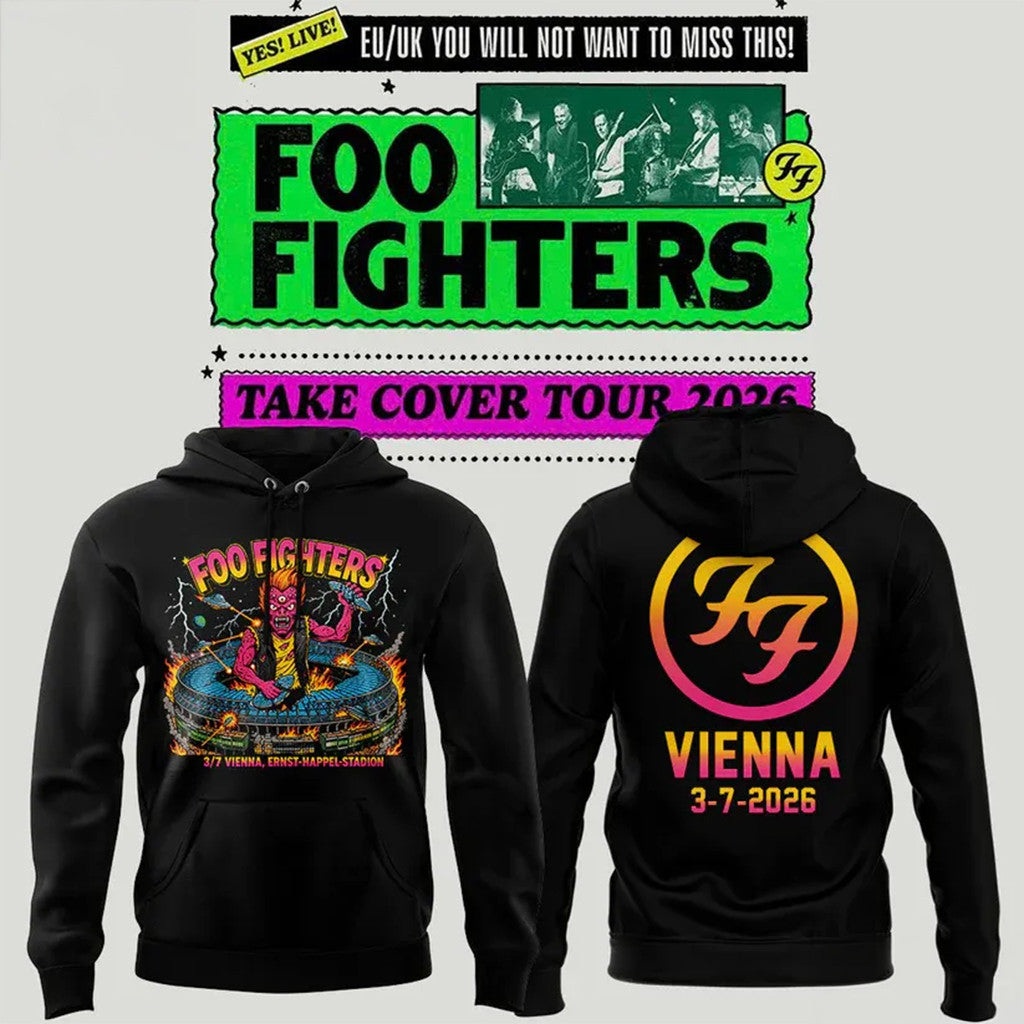 Foo Fighters Take Cover Tour 2026 Vienna Concert Hoodie Foo Fighters Merch Gift For Rock Fans