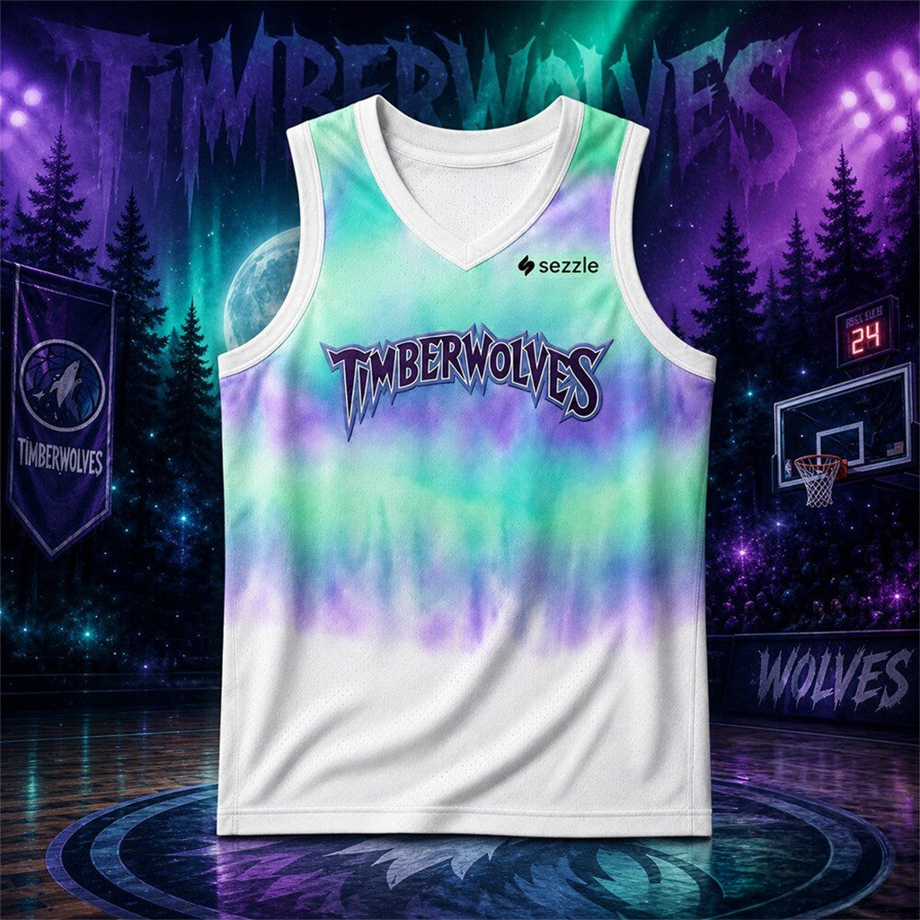 Minnesota Timberwolves City Edition Northern Lights Jersey 2026 Timberwolves Merch Fan Gifts