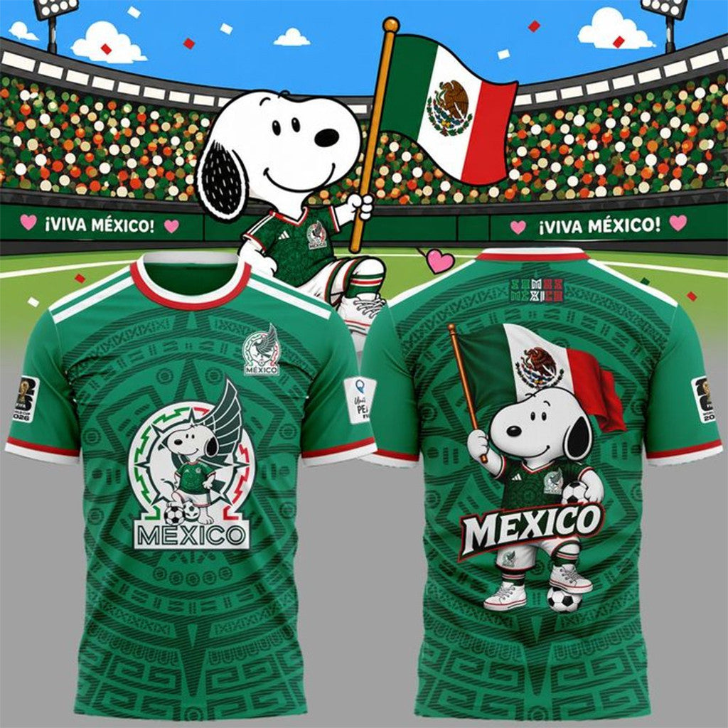 Mexico X Snoopy World Cup 2026 Jersey Shirt Mexico National Team Merch Football Lover Gifts