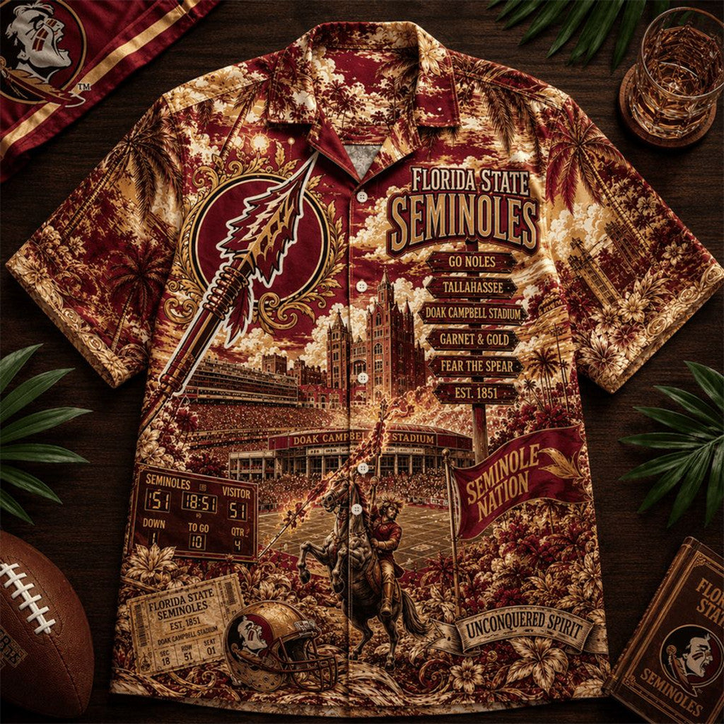 Florida State Seminoles Doak Campbell Stadium Hawaiian Shirt 2026 Seminoles Merch Fan Gifts