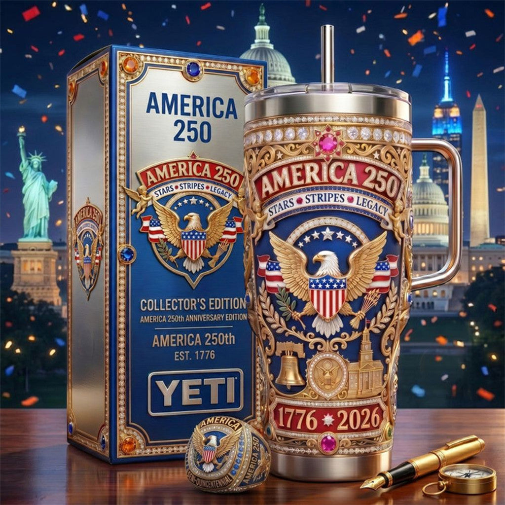 America 250Th Anniversary YETI Tumbler Stars Stripes Legacy 1776 2026 Merch Patriotic Gifts