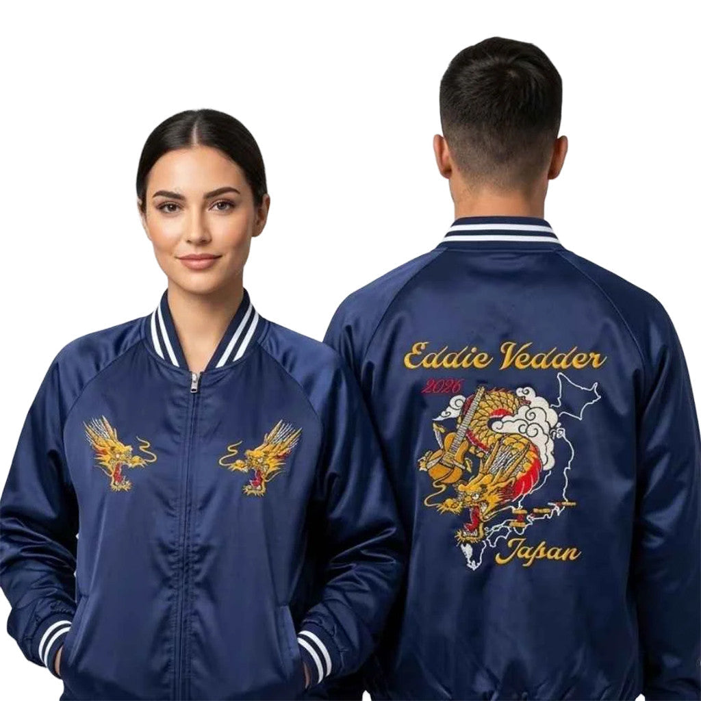 Eddie Vedder Pearl Jam 2026 Japan Tour Dragon Bomber Jacket Eddie Vedder Merch Fan Gifts