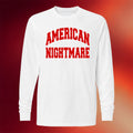 Heartworm Press Merch 2026 American Nightmare White Varsity Long Sleeve Shirt Friends Gifts - Merchluma