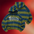 Bring Me The Horizon Merch 2026 Striped Zip Hoodie BMTH Merch Gift For Rock Music Lovers - Merchluma