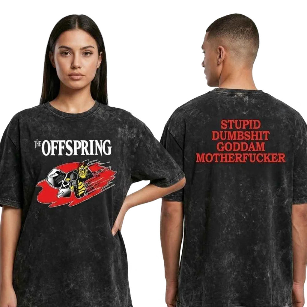 The Offspring Merch 2026 Bad Habit T-Shirt Stupid Dumbshit Goddam MotherFcker Washed Shirt - Merchluma