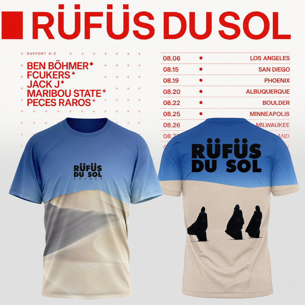 Rufus Du Sol 2026 Tour Merch Solace T-Shirt Best Gift For Band Fans - Merchluma