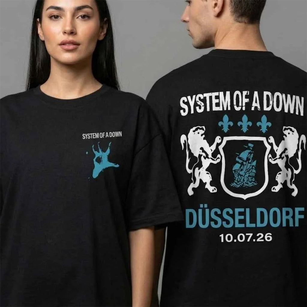 System Of A Down At Dusseldorf On July 10 2026 Lion Logo T-Shirt SOAD Merch Gift For Band Fans - Merchluma