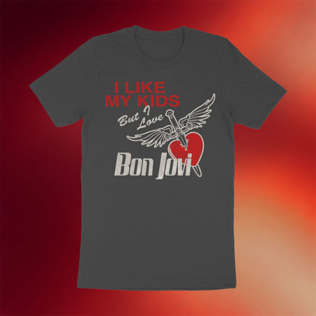 Bon Jovi Merch 2026 I Like My Kids But I Love Bon Jovi T-Shirt Gift For Rock Band Fans - Merchluma