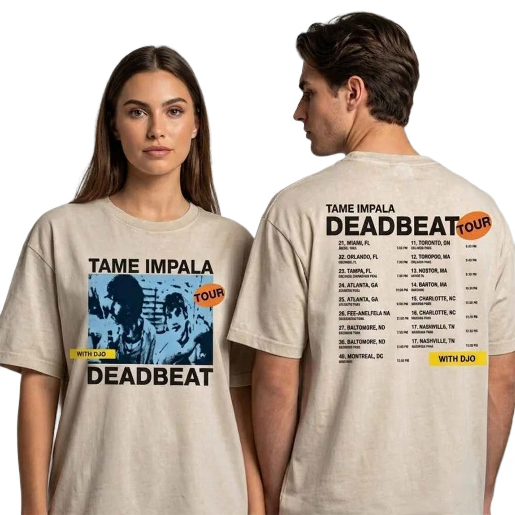 Tame Impala The Deadbeat Tour Merch 2026 Tour Dates T-Shirt Gift For Music Lovers - Merchluma