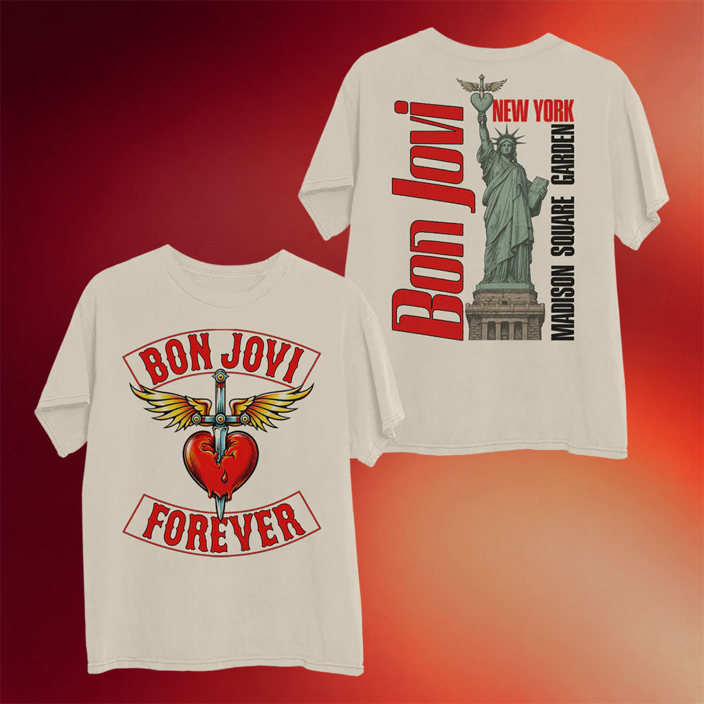 Bon Jovi Merch 2026 Liberty T-Shirt Bon Jovi Forever Shirt Gifts For Rock Music Lovers - Merchluma
