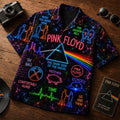 Pink Floyd Band Neon Light Dark Side Of The Moon Hawaiian Shirt Pink Floyd Merch Gifts For Fans - Merchluma