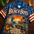The Beach Boys Woodie Wagon Surfin USA 2026 Hawaiian Shirt The Beach Boys Merch Patriotic Gifts - Merchluma