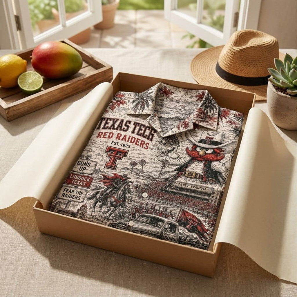 Texas Tech Red Raiders Football 2026 Hawaiian Shirt Red Raiders Merch Unique Gifts For Husband - Merchluma