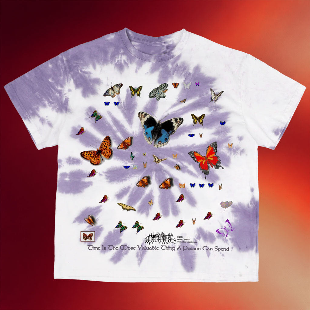 Online Ceramics Merch 2026 Time Is the Most Valuable Thing A Person Can Spend Tie Dye T-Shirt - Merchluma