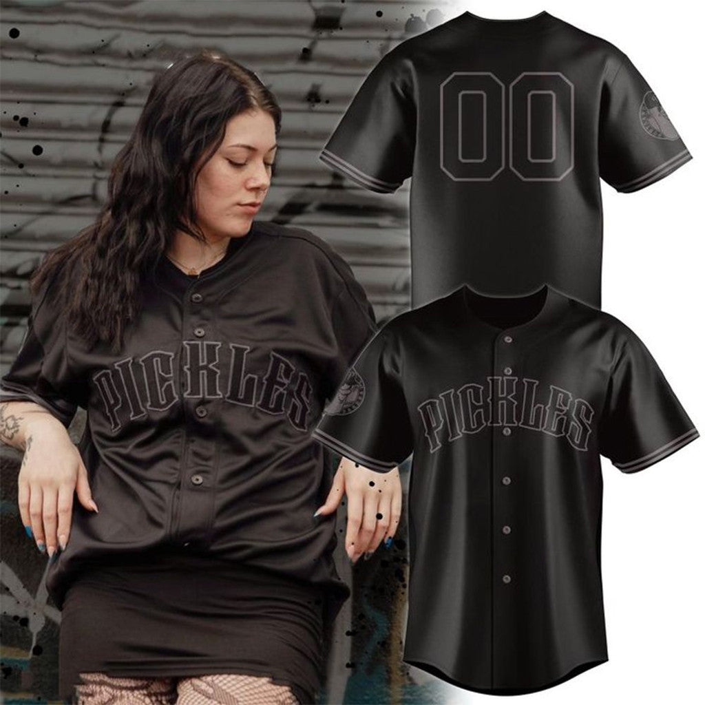 Personalized Portland Pickles 2026 Emo Night Black Baseball Jersey Portland Pickles Merch Gifts - Merchluma