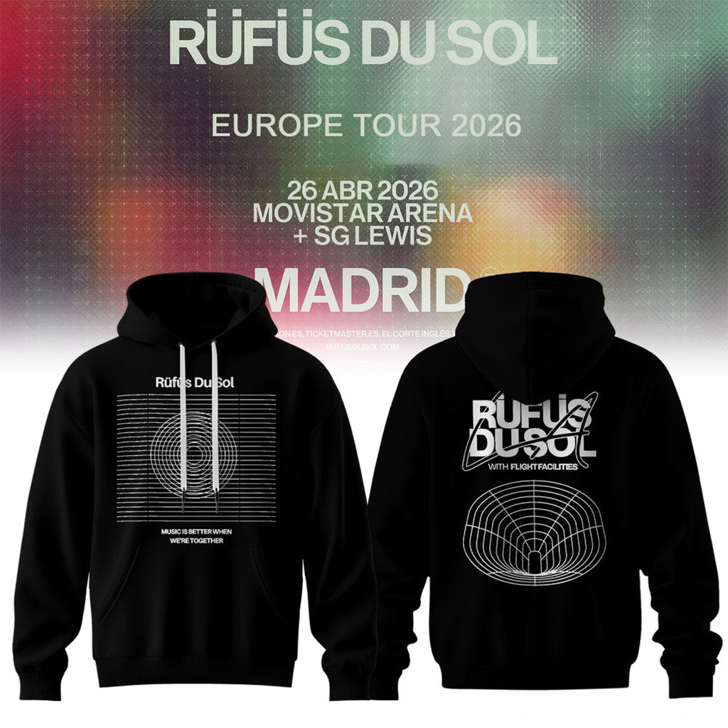 Rufus Du Sol 2026 Tour Black Hoodie Rufus Du Sol Merch Present For Music Lovers - Merchluma