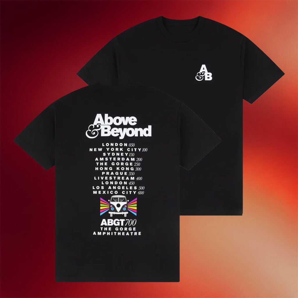 Anjunabeats Merch 2026 ABGT700 Road To 700 T-Shirt Black Gifts For Brothers - Merchluma