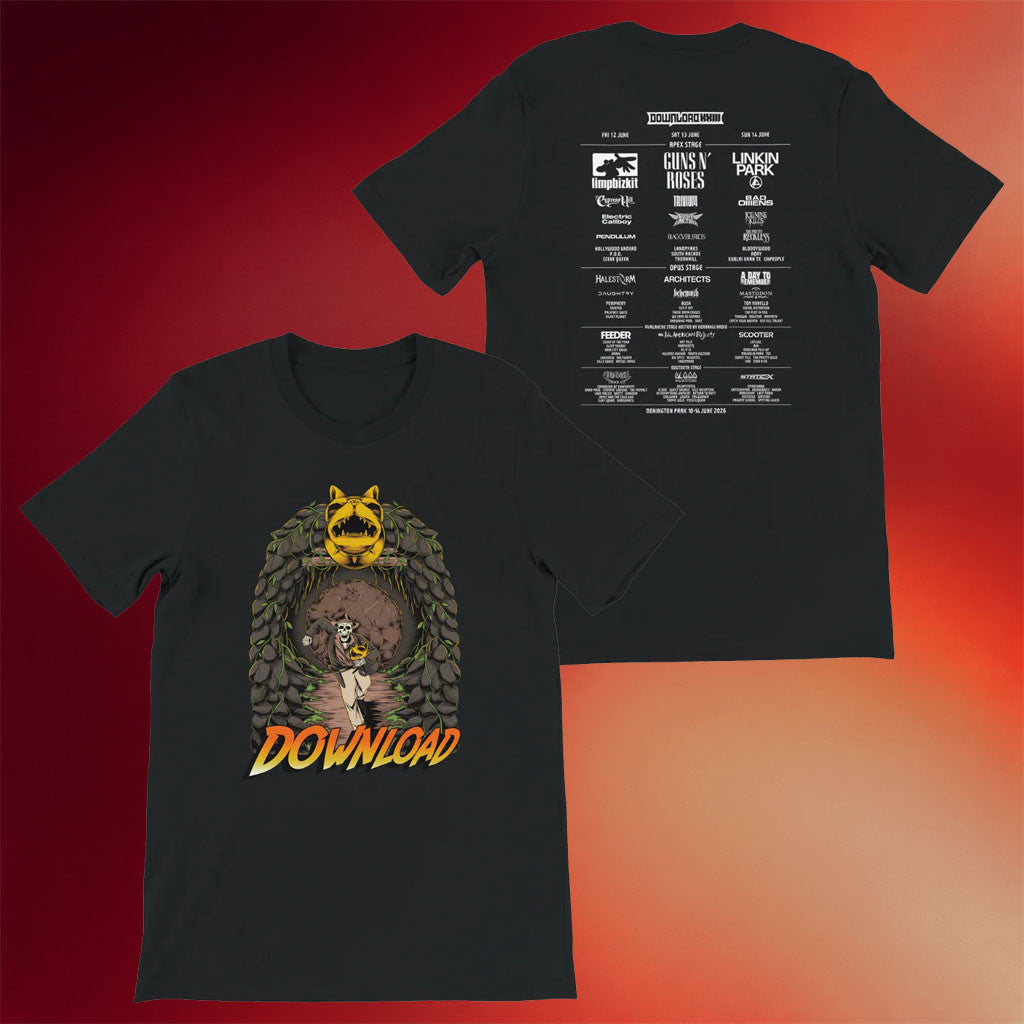 Download Festival Merch Indiana Bones 2026 Line-Up Black T-Shirt Gifts For Music Fans - Merchluma