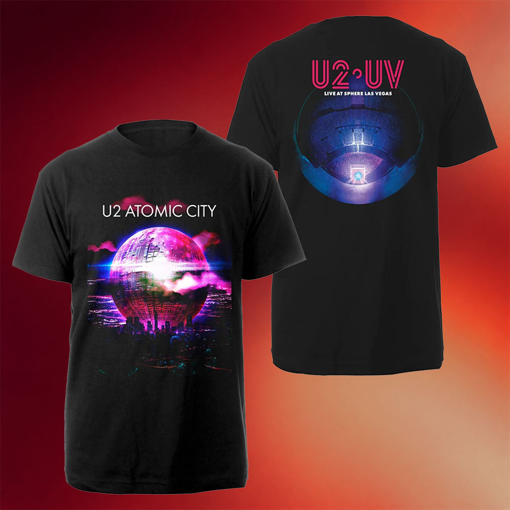 U2 Merch 2026 U2 UV Atomic City T-Shirt Music Related Gifts For Guys - Merchluma