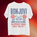 Bon Jovi Merch 2026 Live In Concert White T-Shirt Unique Gifts For Music Lovers - Merchluma