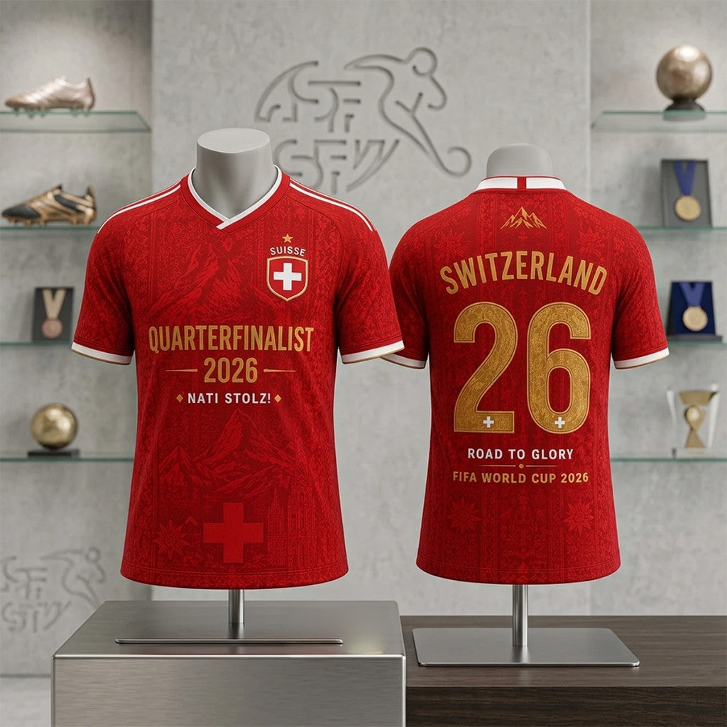 Switzerland FIFA World Cup 2026 Quarterfinalist Football Jersey Switzerland National Team Merch - Merchluma