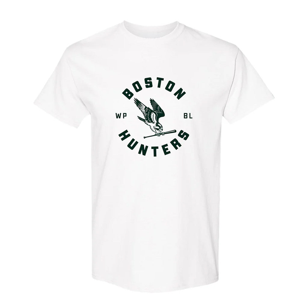 Women's Pro Baseball League Merch WPBL 2026 Boston Hunters Roundel T-Shirt White Fan Merch - Merchluma