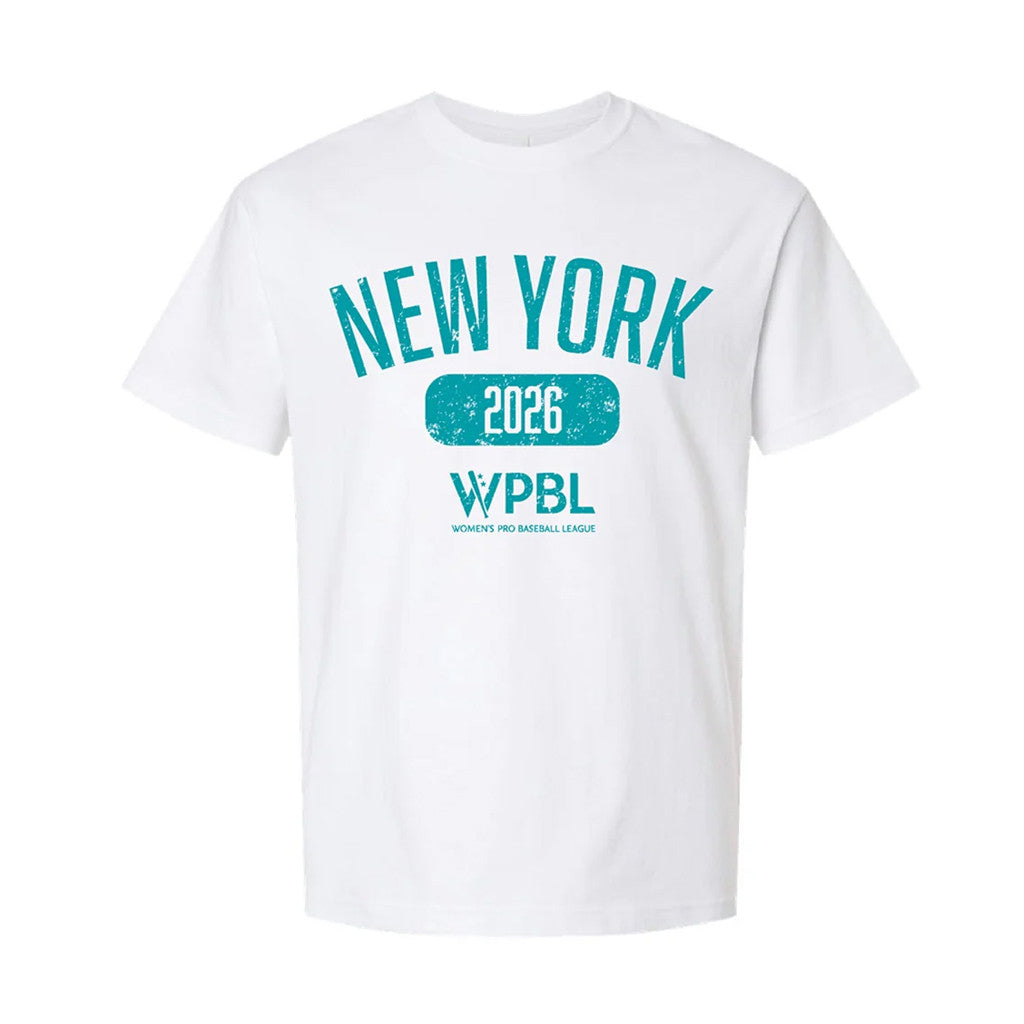Women's Pro Baseball League Merch WPBL New York 2026 Vintage T-Shirt White NY Heights Merch - Merchluma