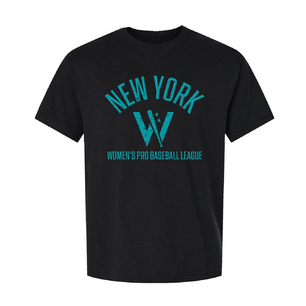 Women's Pro Baseball League Merch 2026 WPBL New York W Vintage T-Shirt Black NY Heights Merch - Merchluma