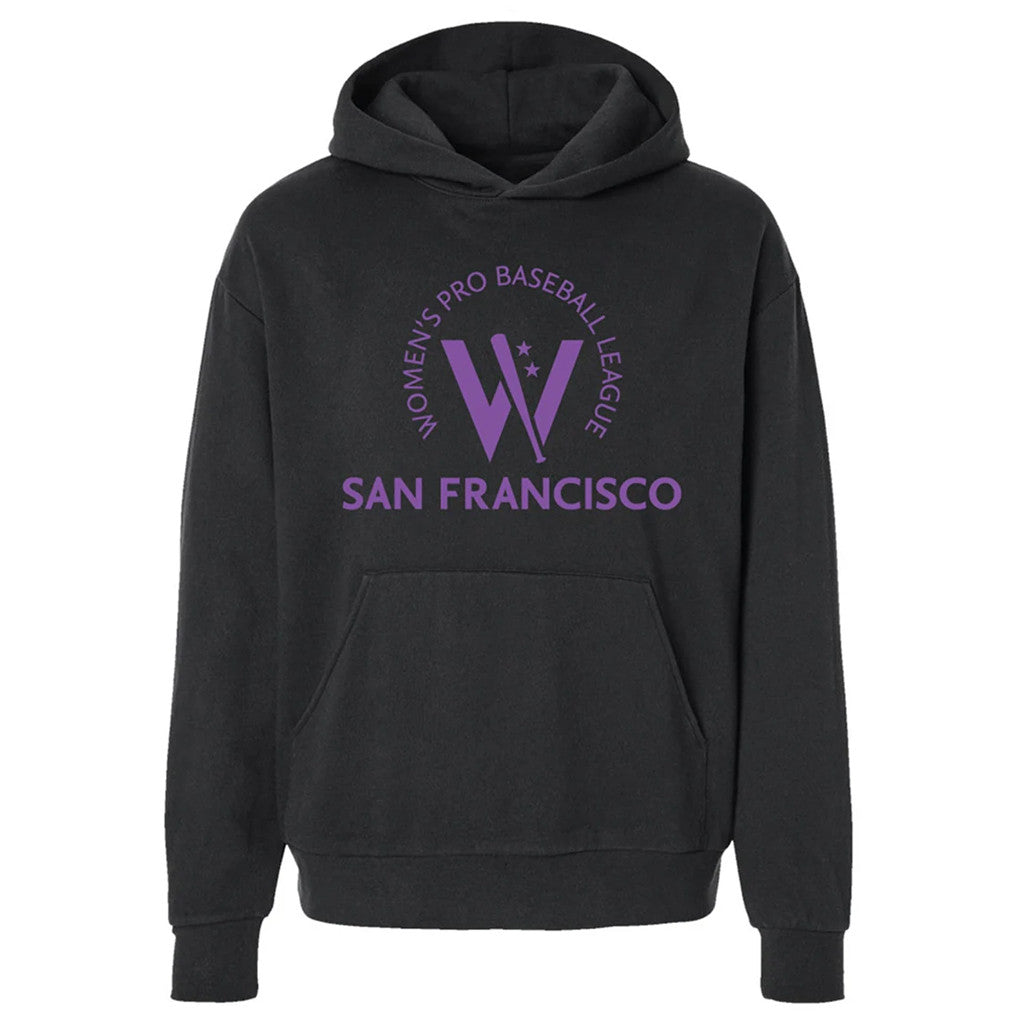 Women's Pro Baseball League Merch 2026 WPBL San Francisco Team Hoodie SF Firebells Merch Black - Merchluma