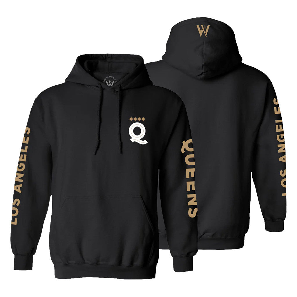 Women's Pro Baseball League Merch WPBL 2026 Los Angeles Queens Hoodie Black Present For Friends - Merchluma