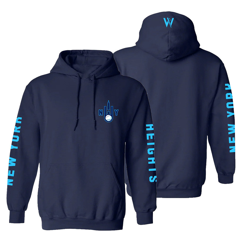 Women's Pro Baseball League Merch WPBL 2026 New York Heights Hoodie Navy Baseball Fan Gifts - Merchluma