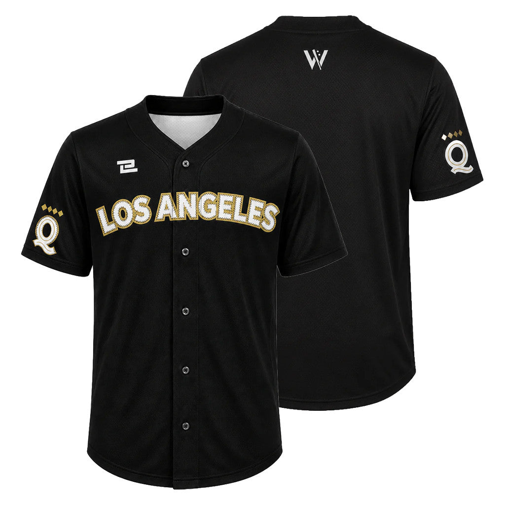 Women's Pro Baseball League Merch WPBL 2026 Los Angeles Queens Away Jersey Fan Gear Black - Merchluma