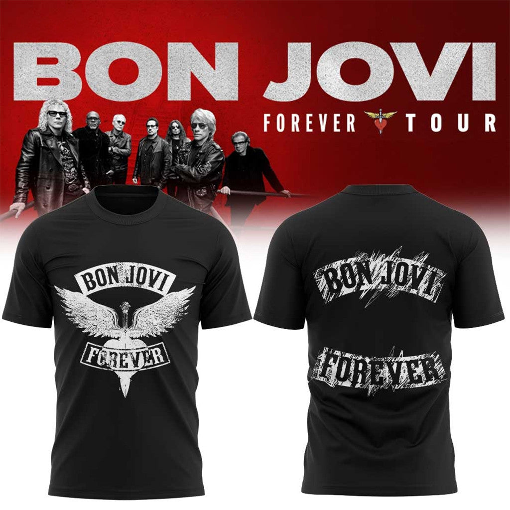 Bon Jovi Forever Tour 2026 T-Shirt Bon Jovi Merch Gifts For A Rock Music Lover - Merchluma
