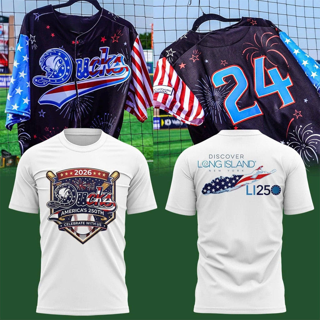 Long Island Ducks America 250Th Anniversary 2026 T-Shirt Patriotic Shirt Fan Merch - Merchluma