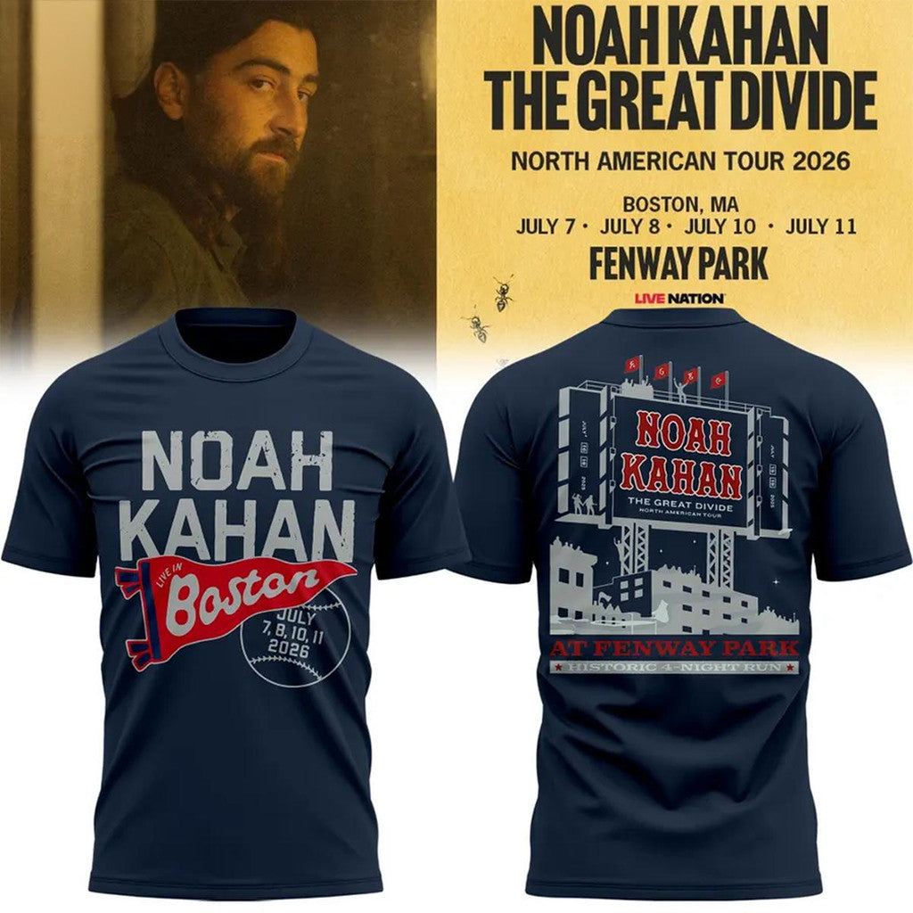 Boston Red Sox X Noah Kahan The Great Divide Tour 2026 T-Shirt Noah Kahan Boston Merch Fan Gift - Merchluma