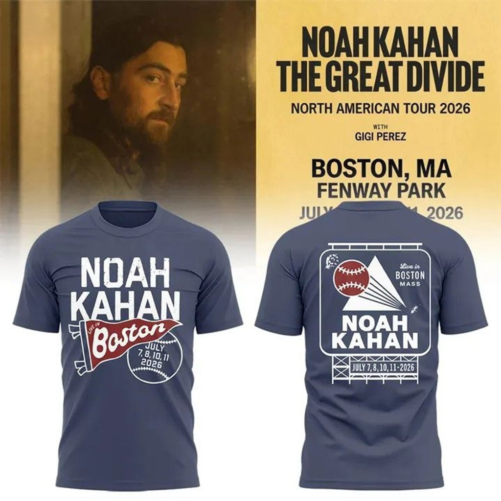 Boston Red Sox X Noah Kahan The Great Divide World Tour Shirt 2026 Noah Kahan Boston Merch - Merchluma