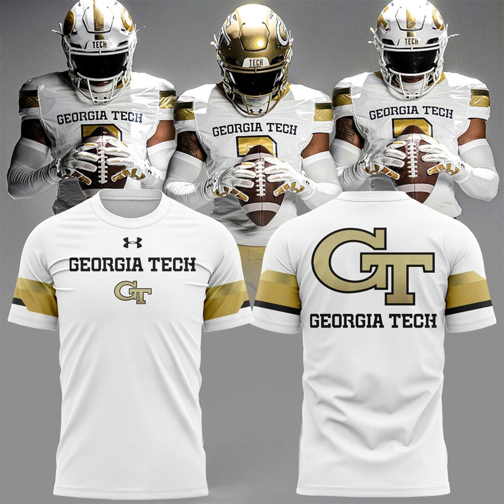 Georgia Tech Football 2026 New White T-Shirt Georgia Tech Football Merch Bonus Dad Gifts - Merchluma