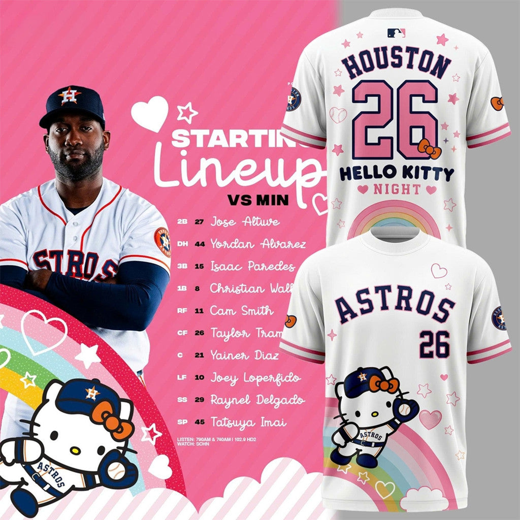 Houston Astros X Hello Kitty Night 2026 Shirt Houston Astros Merch Adorable Gifts For Fans - Merchluma