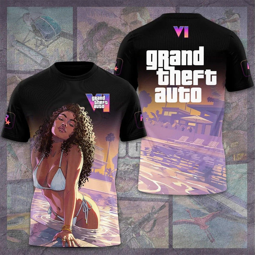 Grand Theft Auto VI Merch 2026 GTA 6 T-Shirt Gift For Game Lover Birthday Ideas - Merchluma