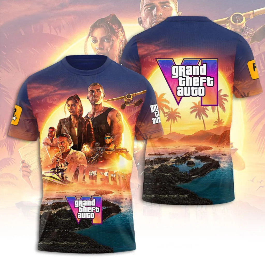 GTA 6 Merch 2026 Grand Theft Auto VI T-Shirt Game Lover Shirt Gifts For Brothers - Merchluma