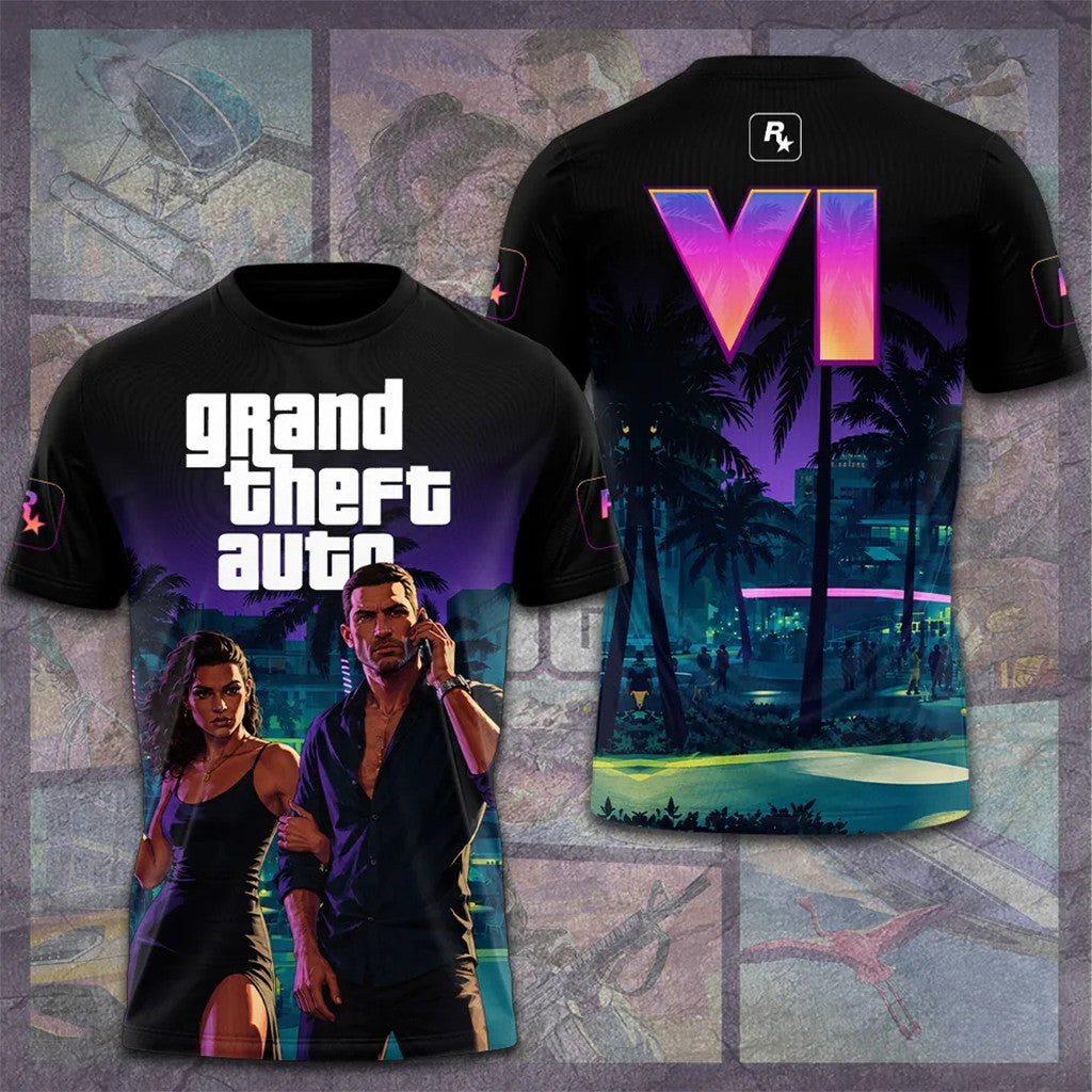 GTA 6 Merch 2026 Grand Theft Auto VI T-Shirt Gamer Apparel Gift Ideas For Him - Merchluma