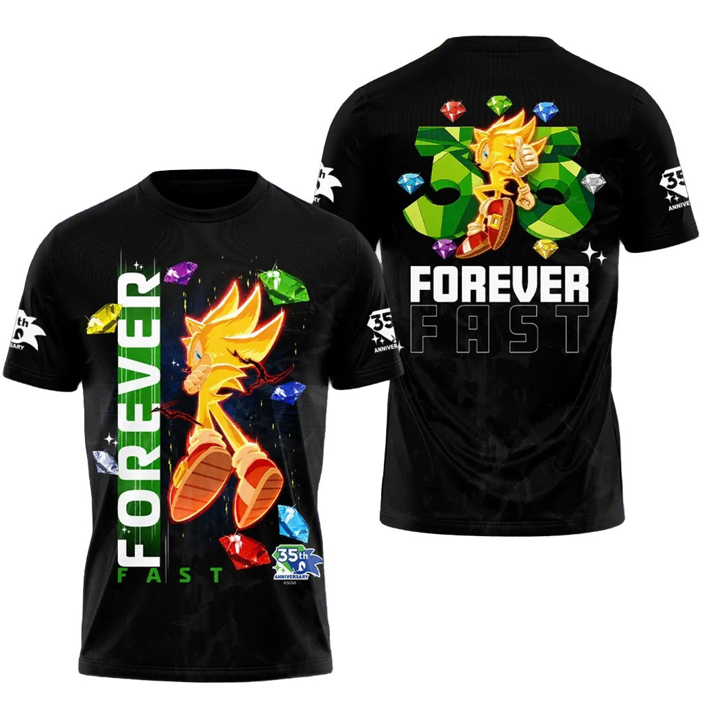 Sonic The Hedgehog 35Th Anniversary Forever Fast Shirt 2026 Sonic The Hedgehog Merch Gifts - Merchluma