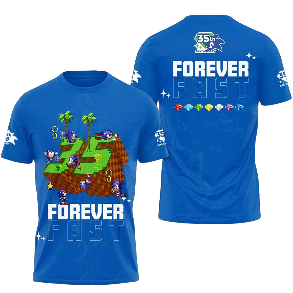 Sonic The Hedgehog 35Th Anniversary 2026 Forever Fast Shirt Sonic The Hedgehog Merch BFF Gifts - Merchluma