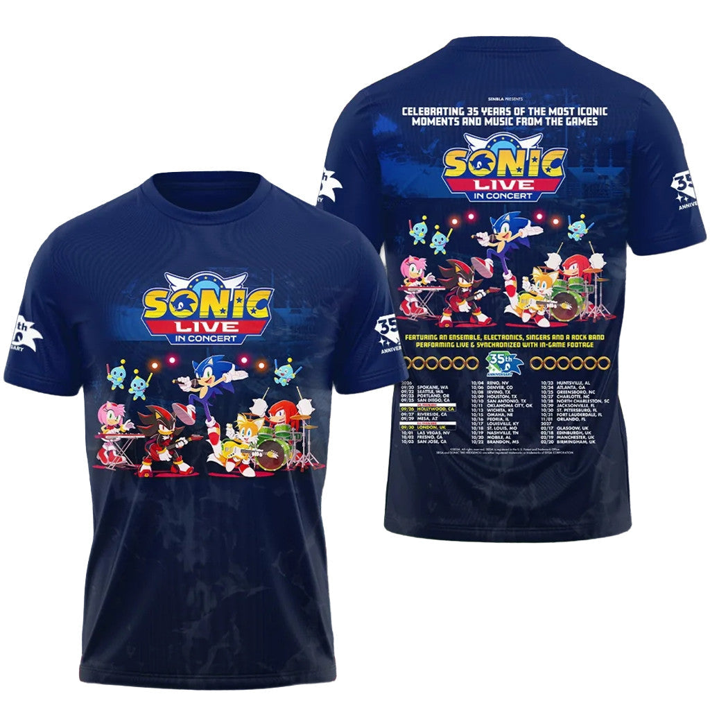Sonic The Hedgehog 35Th Anniversary Forever Fast Shirt Live In Concert Sonic The Hedgehog Merch - Merchluma