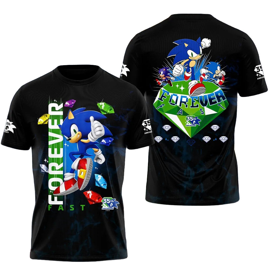 Sonic The Hedgehog 35Th Anniversary Forever Fast T-Shirt Best Gift For Brothers - Merchluma